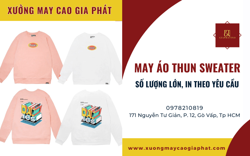 đặt may áo thun sweater số lượng lớn