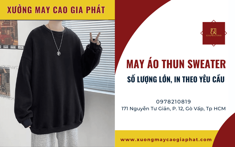 đặt may áo thun sweater số lượng lớn