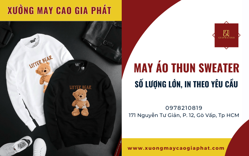 đặt may áo thun sweater số lượng lớn