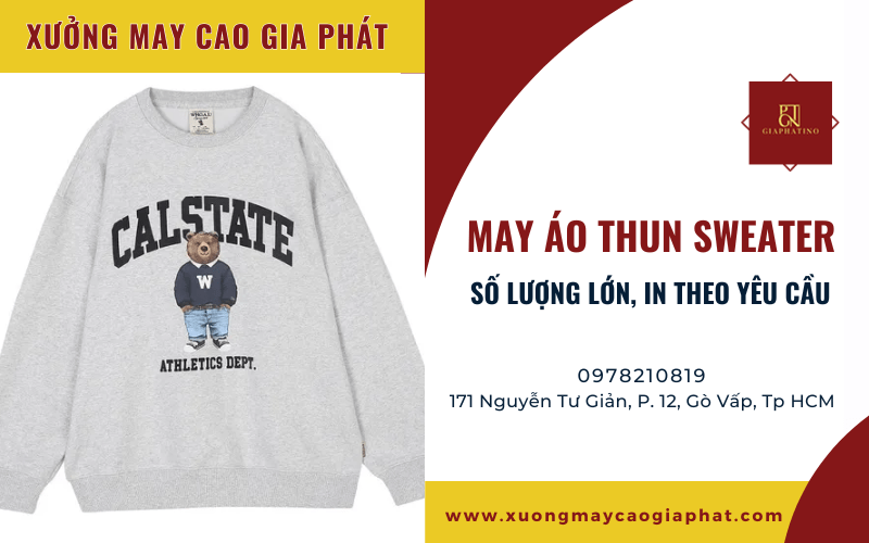 đặt may áo thun sweater số lượng lớn